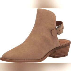 Lucky Brand Womens Farryn Low Heel Slingback Booties Size 8 M Tan leather Nubuck